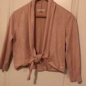 Pink tie front cropped cardigan